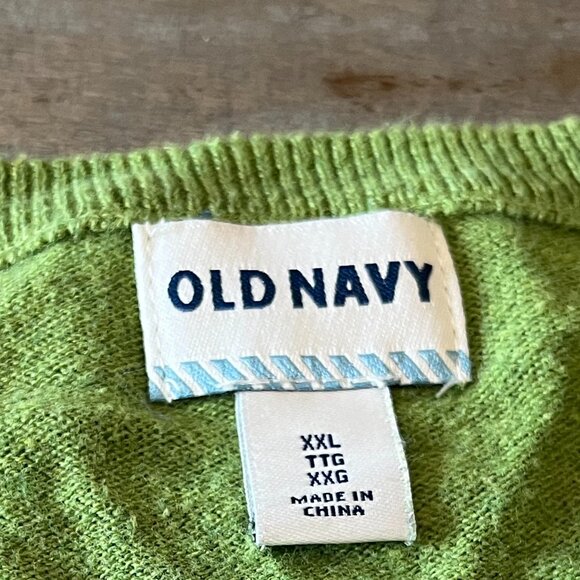 Green Old Navy V-neck sweater 2xl - Picture 2 of 2